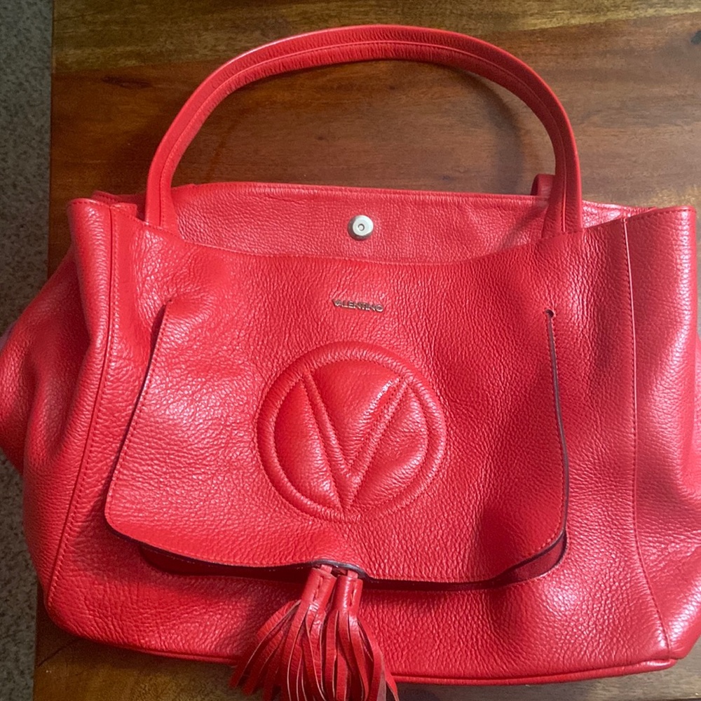 Valentino by Mario Valentino Oille Leather Shoulder Bag. Made in Italy.